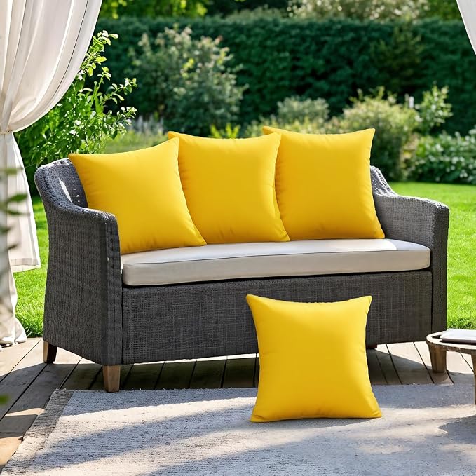 Premillow Outdoor Pillow Covers, Waterproof Pillow Covers, 18x18, Set of 2 | Decorative Waterproof Pillow Covers, Solid Linen Pillowcase,Summer Farmhouse Cushion Case for Patio Garden Balcony Couch Sofa