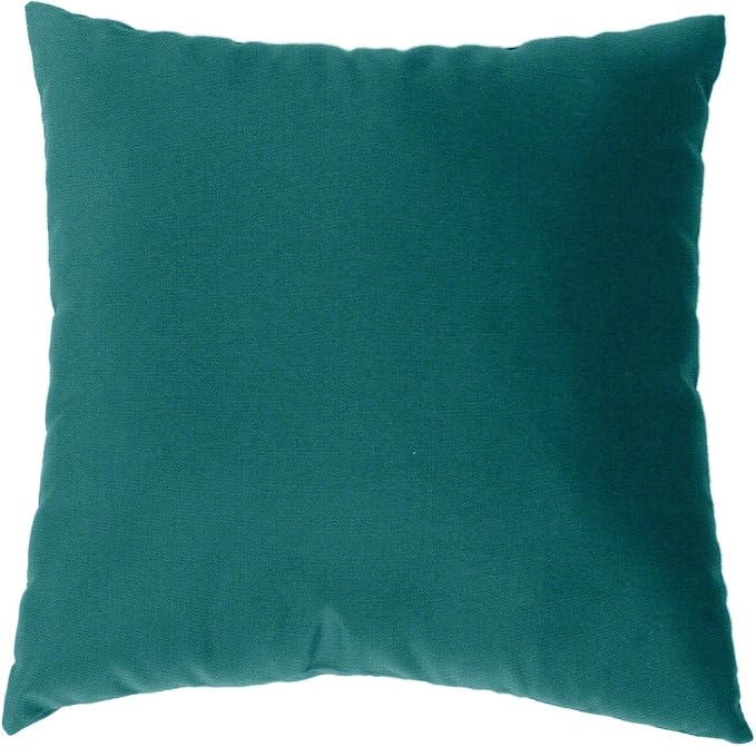 Cushion Source 17" x 17" Sunbrella Throw Pillow, Indoor/Outdoor Decorative Pillow, Fade and Water Resistant, Sunbrella Peacock
