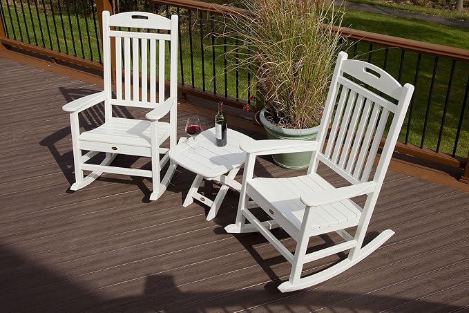 Trex Outdoor Furniture Yacht Club Side Table, 21-Inch by 18-Inch, Classic White