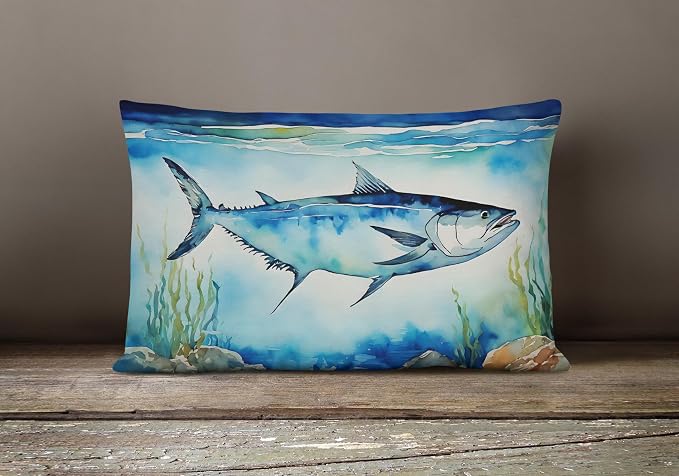 Caroline's Treasures DAC2771PW1216 Bluefin Tuna Throw Pillow Machine Washable, Indoor Outdoor Decorative Pillow for Couch, Bed or Patio, 12HX16W