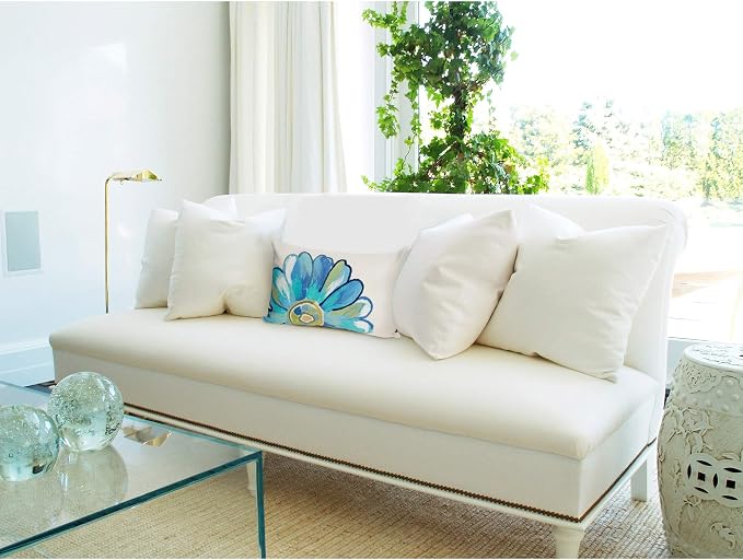 Liora Manne Visions III Daisy Indoor/Outdoor Pillow, 12"X20", Blue