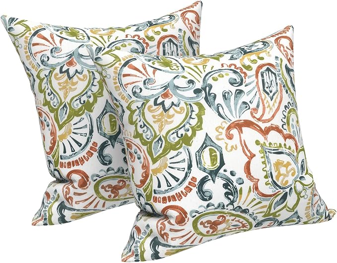 LVTXIII Outdoor Pillows 20x20 Inch, 2 Pack Large Decorative Square Throw Pillows with Inserts for Couch, Bed, Floor Seating, Patio Furniture, Paisley Botanical