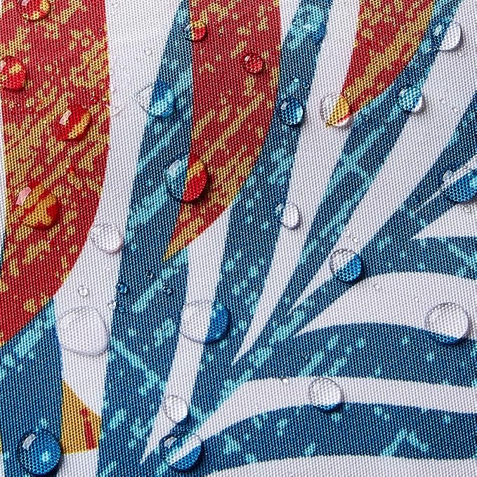 Allorry Outdoor Pillow Covers 18x18 Set of 2 Hawaii Tropics Palm Leaves Blue Red Floral Pattern Decoration Pillow Covers for Spring Summer Outdoor Waterproof Garden Patio Sofa Bed Decor JB010-A18