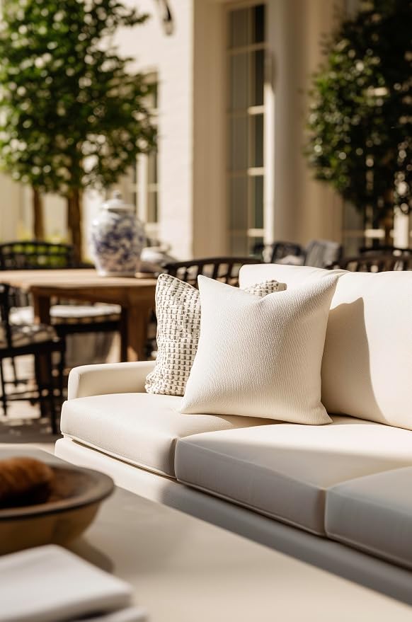 Cushion Source 17" x 17" Sunbrella Throw Pillow, Indoor/Outdoor Decorative Pillow, Fade and Water Resistant, Sunbrella Elements Cast Mist