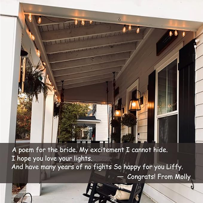 White Outdoor String Lights 200FT Lighting Waterproof for Patio Wedding | 2-Pack x 100FT Linkable White Cord Outdoor Lights,104 Plastic Dimmable LED Edison Bulbs for Party Porch Bistro Garden Gazebo