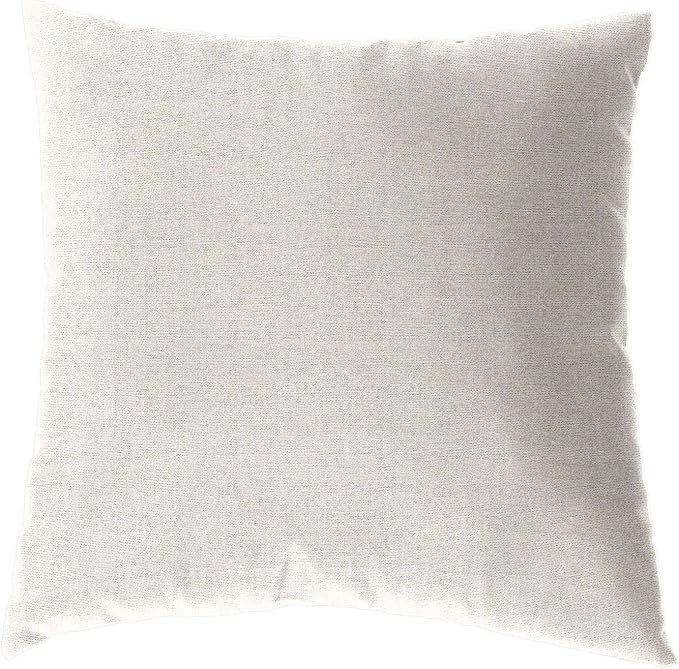 Cushion Source 17" x 17" Sunbrella Throw Pillow, Indoor/Outdoor Decorative Pillow, Fade and Water Resistant, Sunbrella Remix Parchment