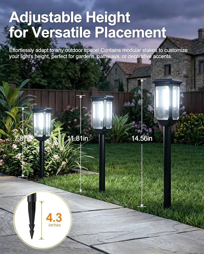 Tenmiro Solar Pathway Lights Outdoor 8 Pack, Bright Solar Garden Lights | IP65 Waterproof Shatterproof, Auto On/Off Landscape Lighting for Yard Lawn Patio Walkway Driveway Decor 6500K