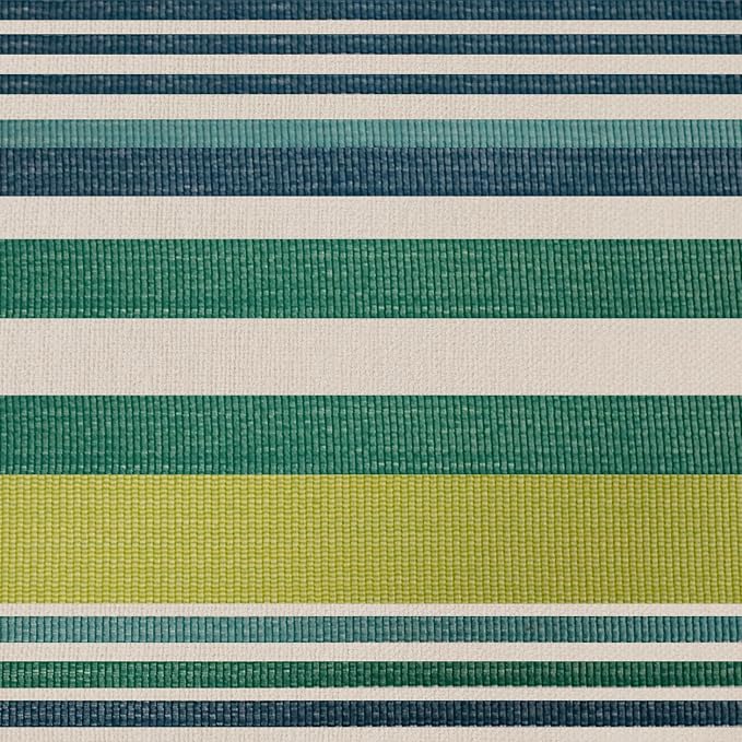 RSH DECOR: Sunbrella Lumbar Throw Pillows Set of 4 | 20" x 12" | Water and Fade-Resistant Performance Fabric | Outdoor Pillow Covers with Down-Alternative Inserts | Made in USA (Glimpse Bermuda)