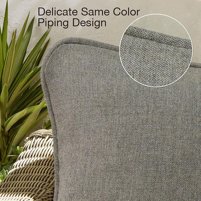 Unimatta Sunbrella Decorative Outdoor Water Repellent Throw Pillows with Inserts, Set of 4, 18" x18" Pillows for Patio, Backyard, Bed, Couch, and Patio Furniture, Cast Shale