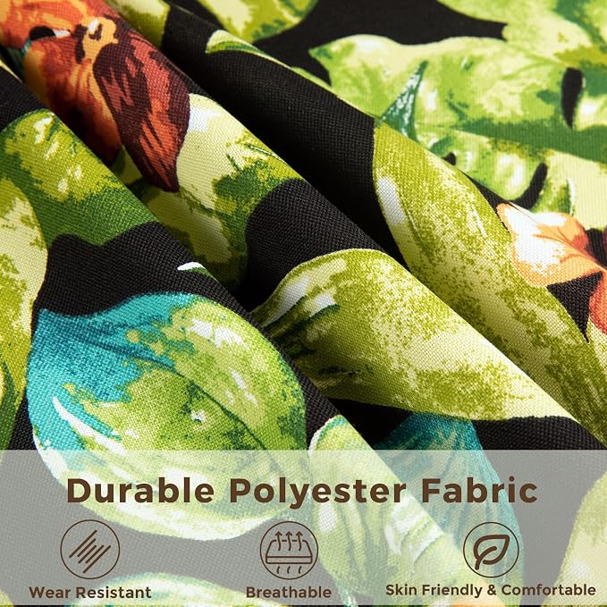 Lumbar Pillow Covers Set of 2, Outdoor Indoor Waterproof Decorative Patio Lumbar Pillowcase Shell 12x20 Inch, Rectangular Cushion Case for Couch Sofa Garden Farmhouse-Tropical Green Leaves