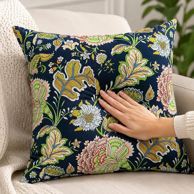 Outdoor Throw Pillows 18×18 Inch Pack of 2 Waterproof Decorative Patio Pillows with Inserts, Square Pillows for Couch, Sofa and Patio Furniture
