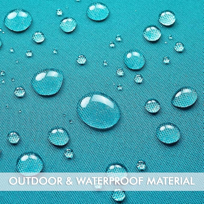 MIULEE Outdoor Waterproof Pillow Covers 18x18 Teal Blue Pack of 2 | Decorative Farmhouse Throw Pillow Covers with Piping,Square Solid Color,Patio Furniture,Summer Couch Tent Sofa Living Room