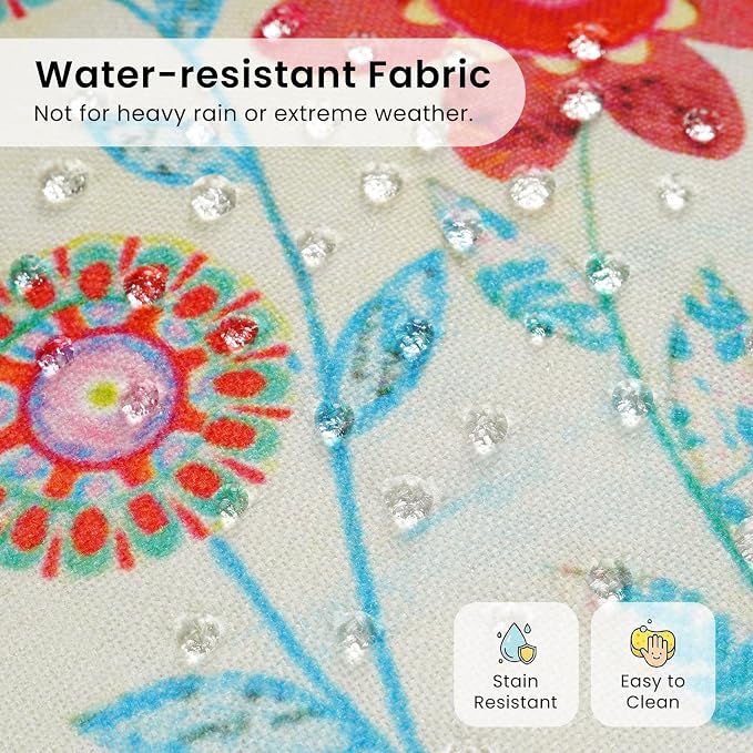 Colorful Floral Outdoor Throw Pillow Covers 18x18 Waterproof, Set of 4 | Floral Pillow Cases, Flower Decor, Spring Summer Outdoor Pillows for Patio Furniture Porch, No Decorative Pillow Inserts