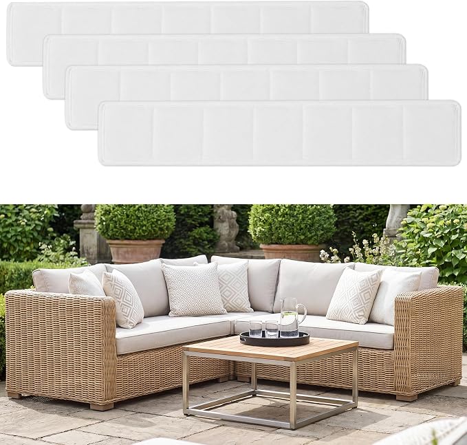 Novabright 4 Pcs Weighted Inserts Strip for Outdoor Pillows Wind Resistant Hidden Weighted Inserts Keep Pillows from Blowing Away Easy to Install Remove for Patio Deck Yacht Balcony Rooftop 17" x 3"