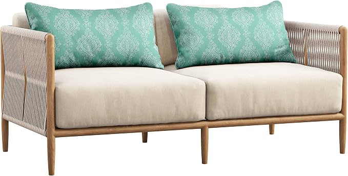 Indoor/Outdoor Polyester Fabric Lumbar Pillow Cover, All-Weather Waterproof Rectangular Cushion Case for Patio Furniture, 12 x 24 Set of 2 - Ogee-52
