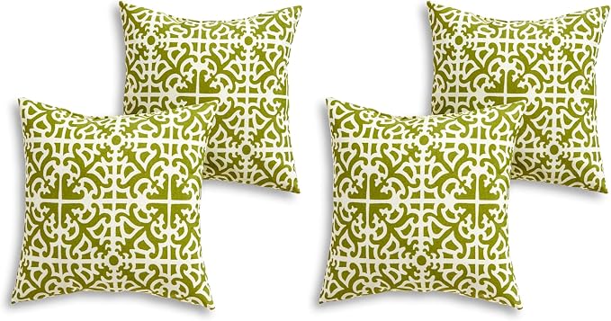 South Pine Porch Outdoor 17-inch Square Accent Pillow, Set of 2, Grass Lattice 2 Count (Pack of 2)