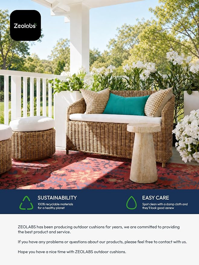 Indoor Outdoor Lumbar Pillows,Waterproof Outdoor Pillows Set of 4 for Patio Furniture,12×20 Inch, Teal