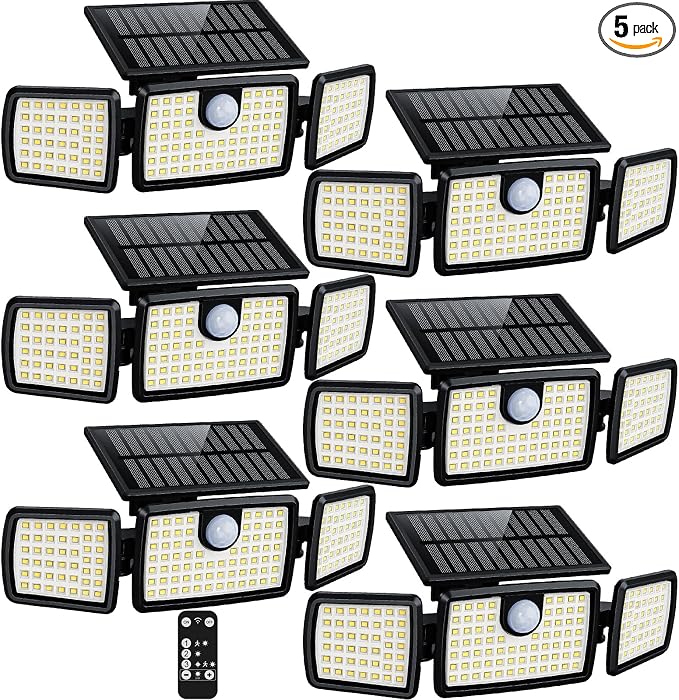 MIHANI Solar Lights Outdoor, Quick Charge Solar Motion Deck Lights Outdoor for Deck with High Brightness, Larger Built-in Tempered Glass Panel, Sensitive PIR Motion Inductor (Remote 6 Pack)