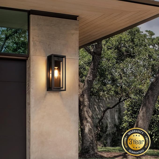15" Large Outdoor Wall Lights, Dusk to Dawn Motion Sensor Outdoor Lights, Waterproof Anti-Rust Wall Sconces, Exterior Lighting Fixtures for Front Door, Porch, Garage, 1 Pack