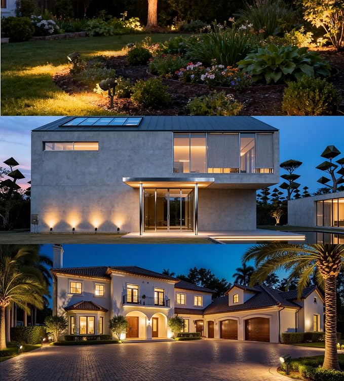 Low Voltage Landscape Lighting with Connectors Spotlights Outdoor Landscape Lights LED Garden Spot Lights 5W 500LM 12V 24V IP66 Waterproof for Garden Pathway Yard Walls Trees Flags(4 Pack)
