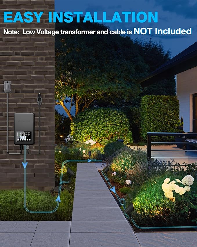 SUNVIE 6W AntiGlare Low Voltage Landscape Lights Low Voltage Lighting 12Pcs | Waterproof Landscape Spotlights with Connectors Warm White Landscaping Lights Spot Lights Outdoor for Garden Tree Wall Yard