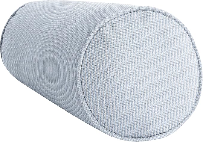 Sorra Home Outdoor Corded Bolster Pillow, 16" x 16" x 6", Canvas Skyline