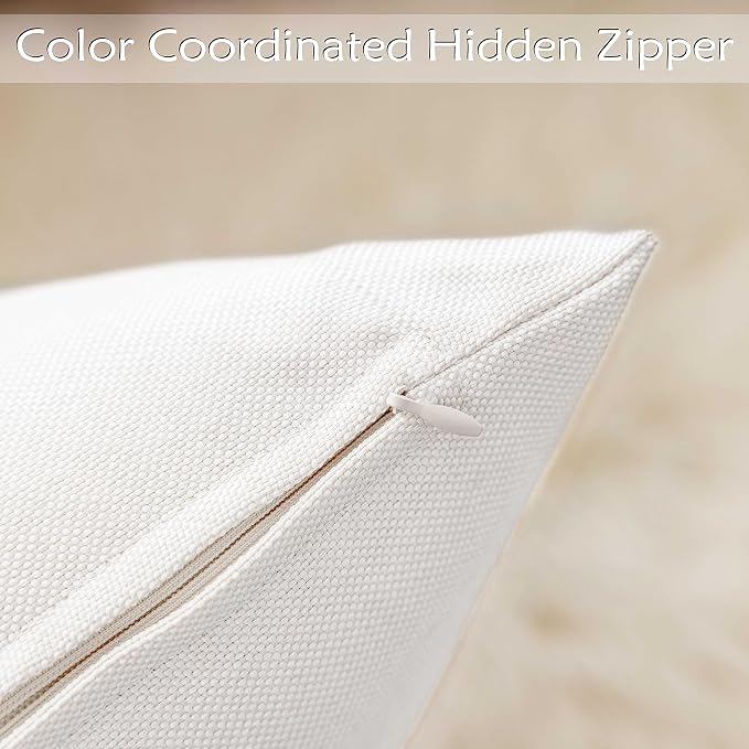 Home Brilliant White Pillow Shams Decorative Pillow Covers Outdoor for Patio Bench Garden Farm Throw Pillow Covers 20x20, 50cm, 4 Pieces, White