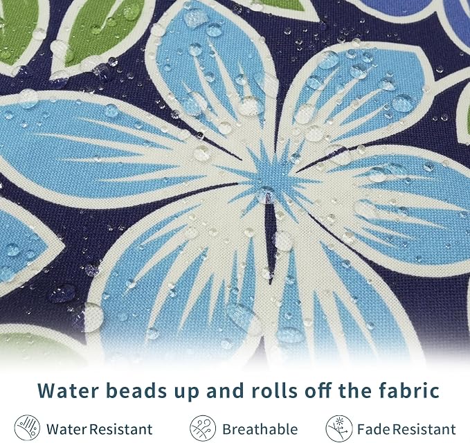 DYTXIII Pack of 2 Outdoor Waterproof Pillow Covers ONLY, 18"x18" Square Decorative Double Printed Throw Pillow Cases for Patio Couch Porch Furniture, Azure Symphony‌