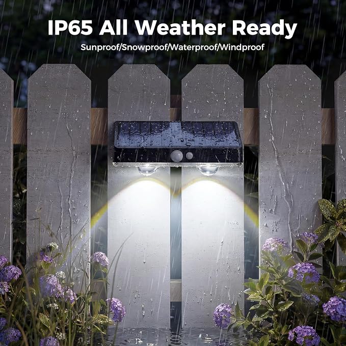 kolpop Solar Fence Lights Outdoor with Motion Sensor,Fence Lights Solar Powered,IP65 Waterproof,3 Modes LED Solar Lights for Patio,Backyard,Railing,Wall,Nighttime,Party,Pool,12 Pack,Cool White
