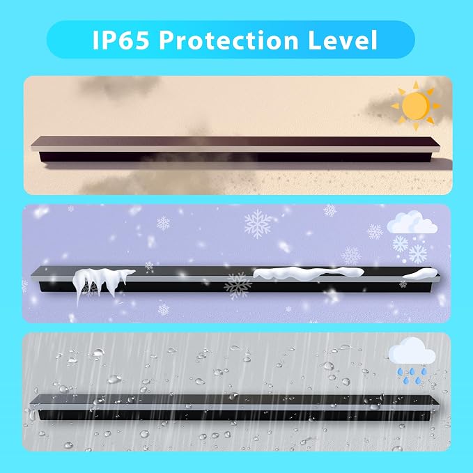 Outdoor Wall Light LED Long Wall Sconce 11.82in Ip65 Waterproof Black Modern Outdoor Lights 3000k 9W Metal Exterior Light Fixture for Porch Light Patio Front Door Yard Garden Villa Living Room