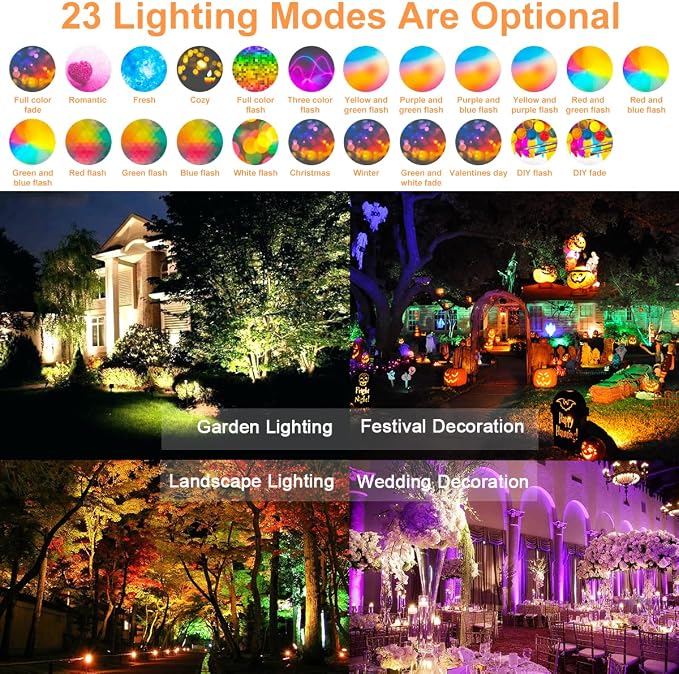 LED Flood Lights RGB Color Changing 300W Equivalent Outdoor, 30W Bluetooth Smart RGB Floodlight APP Control, IP66 Waterproof, Timing, 2700K&16 Million Colors 23 Modes for Garden Stage Lighting 6 Pack