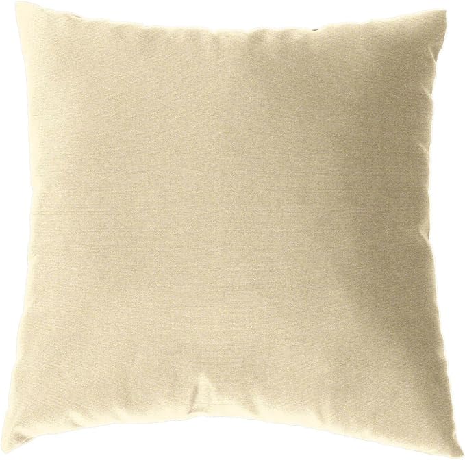 Cushion Source 17" x 17" Sunbrella Throw Pillow, Indoor/Outdoor Decorative Pillow, Fade and Water Resistant, Sunbrella Canvas Vellum