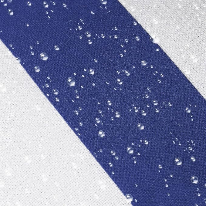 TAOSON Navy Blue Striped Outdoor Throw Pillow Covers 18x18 Inch,Set of 4 | White Striped Waterproof Decorative Cushion Cases for Patio, Garden, Balcony & Couch