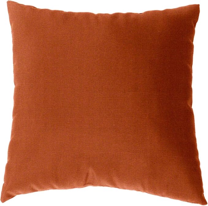Cushion Source 17" x 17" Sunbrella Throw Pillow, Indoor/Outdoor Decorative Pillow, Fade and Water Resistant, Sunbrella Rust