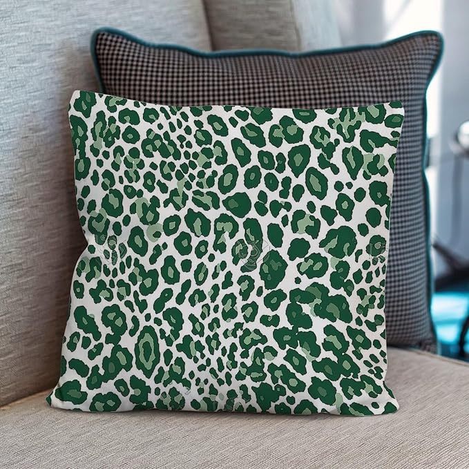 Leopard Graphite Green Dot Cushion Cases Green African Tribal Pillows 22x22 INAbstract Accent Square Couch Sofa Cushion Covers for Patio Couch Bench
