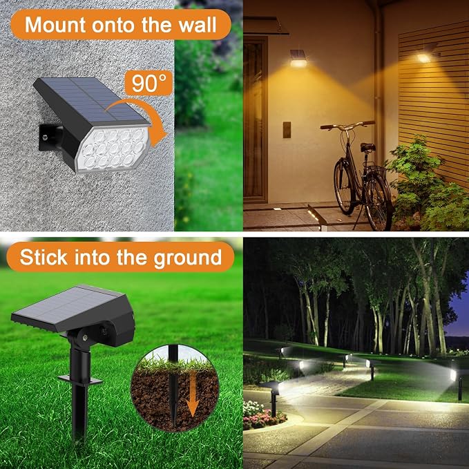 WELALO Color Changing Solar Lights Outdoor IP68 Waterproof, RGB, 10 Pack | 7 Lighting Modes, Long Lasting, Automatic Dusk to Dawn, Dimmable, Halloween Christmas Decorations for Yard Garden Tree Party
