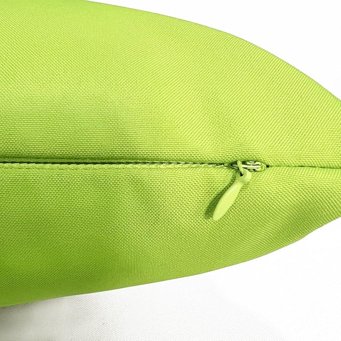 VAKADO Green Waterproof Outdoor Throw Pillow Covers 12x20 Set of 2 UV Fade | Soft polyester, hidden zipper. Fade resistant, patio porch garden furniture. Machine washable, all-season durability.