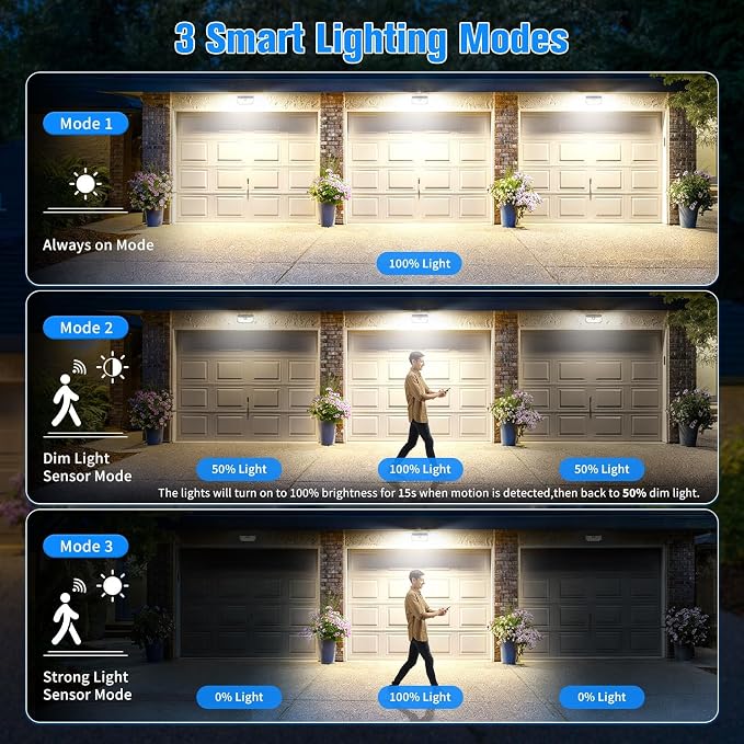 Aootek Solar Lights Outdoor 182 LEDs 2500Lm Solar Motion Sensor Lights IP65 Waterpro of with Wide Anglefor Patio Garden Garage Yard Front Door(2pack)