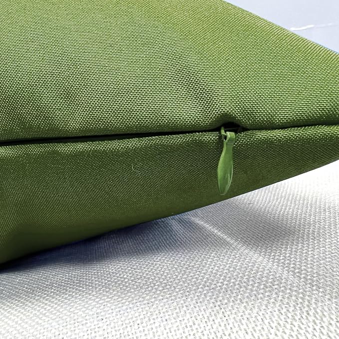 VAKADO Outdoor Waterproof Throw Pillow Covers 16X16 Set of 2 Decorative Army Green Patio Furniture Cushion Cases Outside Decor for Couch Garden Bench Porch