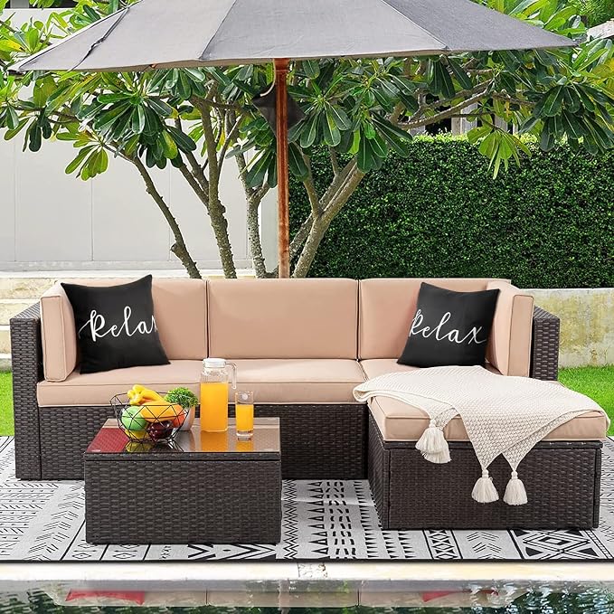 Merrycolor Pack of 2 Black and White Outdoor Waterproof Pillow Covers Relax Decorative Throw Pillow Covers Outdoor Pillows Covers for Patio Furniture Tent Balcony Couch Sofa （Relax 20x20 Inch