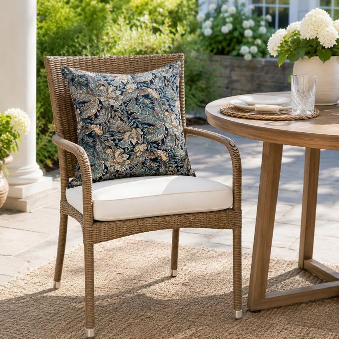 Outdoor/Indoor Decorative Throw Pillows 18×18 Inch | Pack of 2 Waterproof Decorative Throw Pillows with Inserts, Square Pillows for Bed, Couch, Sofa and Patio Furniture