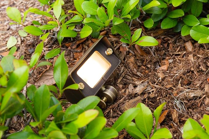 VOLT Gentle Splash Cast Brass 12V Flood Light (Bronze) | Lamp Ready, Low Voltage, Three Lenses Included, Ideal for Soft Illumination of Outdoor Wall Garden or Yard