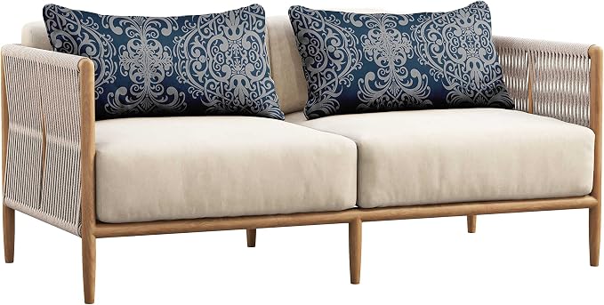 Indoor/Outdoor Polyester Fabric Lumbar Pillow Cover, All-Weather Waterproof Rectangular Cushion Case for Patio Furniture, 12 x 18 Set of 2 - Moroccan-68