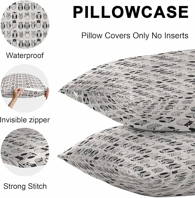Cartoon Owls Outdoor Pillow Covers 16x16 Inch Throw Pillow Covers Set of 2 Waterproof Decorative Pillow Cases Modern Abstract Cute Birds Cushion Covers for Patio Furniture Garden Couch Sofa