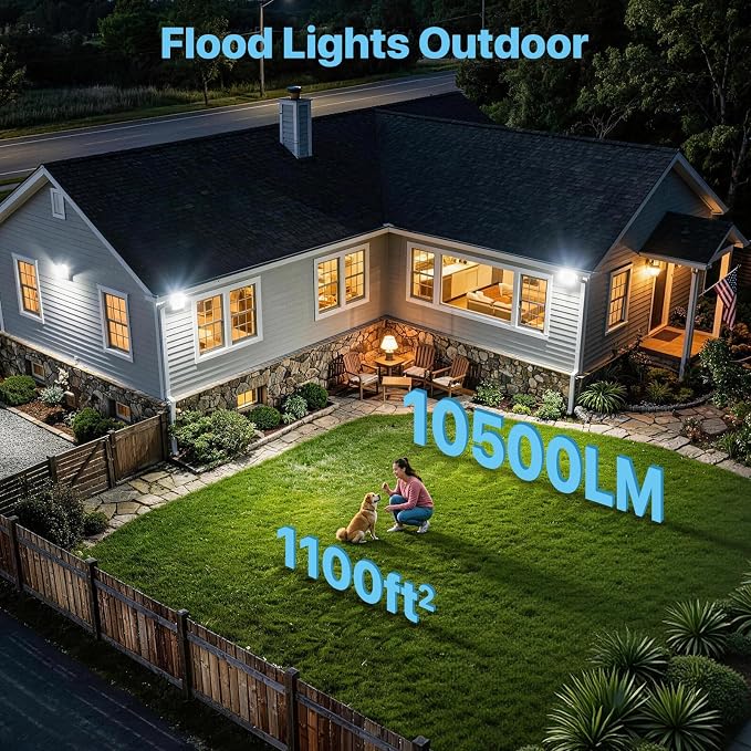 HYPERLITE 70W LED Wall Pack with Dusk-to-Dawn Photocell, Ideal Adjustable Security Lights Outdoor for Barn Yard Garage Shop Factory ETL Listed
