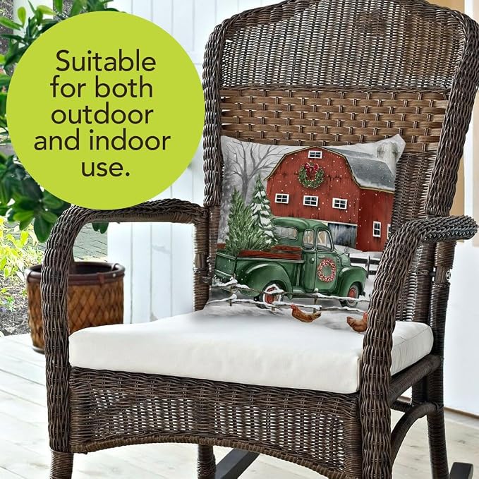 Briarwood Lane Winter Indoor/Outdoor Pillow 17x17 Christmas on the Farm for Christmas Pillow