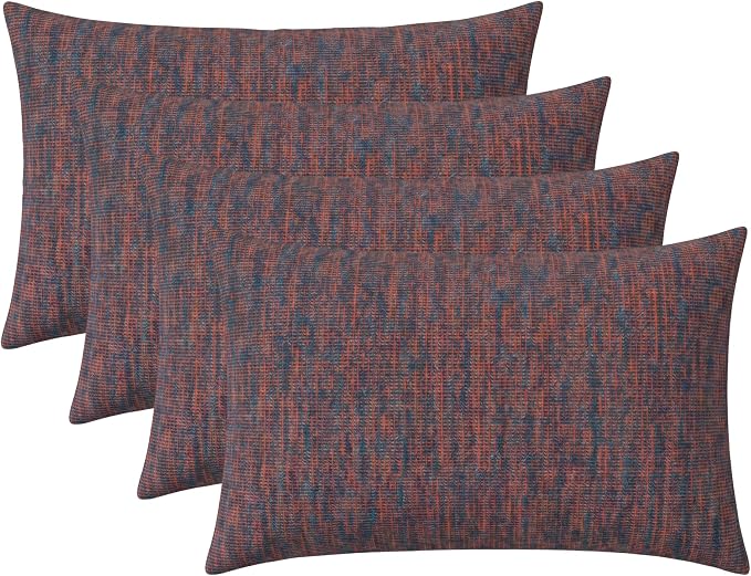 RSH DECOR: Sunbrella Jumbo Lumbar Throw Pillows Set of 4 | 26" x 16" | Indoor Outdoor – Patio, Lounge, Adirondack | Water & Fade-Resistant | Down-Alternative Inserts | Made in USA (Platform Horizon)