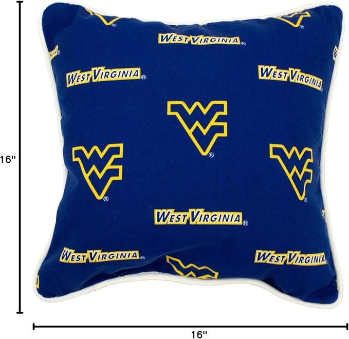 College Covers West Virginia Mountaineers Outdoor Decorative Pillow Pair-(2) 16" x 16" Pillows