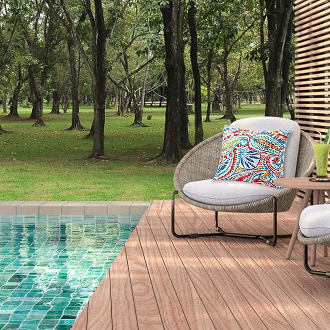 JMGBird Outdoor Throw Pillows Decorative Outdoor Accent Pillows with Insert | Outdoor Throw Pillows Patio Pillows with Inserts Square Decorative Pillows for Patio Furniture