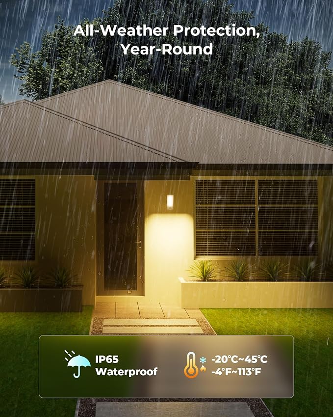 Motion Sensor Outdoor Light, 10000mAh Rechargeable Battery Operated Outdoor Lights with Remote, 3 Modes, Dimmable & 3CCT, Waterproof IP65 Outdoor Security Lights for Shady Areas, Porch, Patio, Garage